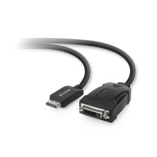 Belkin F2CD005B video cable adapter 1 x 20 pin DisplayPort 1 x 24 pin digital DVI Black