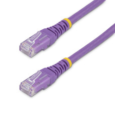 StarTech.com 20ft CAT6 Ethernet Cable - Purple CAT 6 Gigabit Ethernet Wire -650MHz 100W PoE RJ45 UTP Molded Network/Patch Cord w/Strain Relief/Fluke Tested/Wiring is UL Certified/TIA
