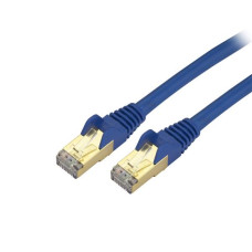 StarTech.com 1ft CAT6a Ethernet Cable - 10 Gigabit Shielded Snagless RJ45 100W PoE Patch Cord - 10GbE STP Network Cable w/Strain Relief - Blue Fluke Tested/Wiring is UL Certified/TIA