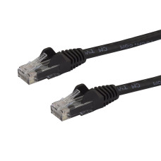 StarTech.com 25ft CAT6 Ethernet Cable - Black CAT 6 Gigabit Ethernet Wire -650MHz 100W PoE RJ45 UTP Network/Patch Cord Snagless w/Strain Relief Fluke Tested/Wiring is UL Certified/TIA