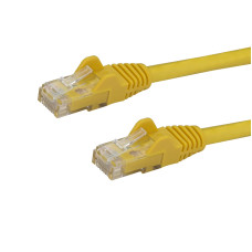 StarTech.com 25ft CAT6 Ethernet Cable - Yellow CAT 6 Gigabit Ethernet Wire -650MHz 100W PoE RJ45 UTP Network/Patch Cord Snagless w/Strain Relief Fluke Tested/Wiring is UL Certified/TIA