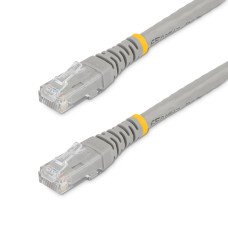 StarTech.com 15ft CAT6 Ethernet Cable - Gray CAT 6 Gigabit Ethernet Wire -650MHz 100W PoE RJ45 UTP Molded Network/Patch Cord w/Strain Relief/Fluke Tested/Wiring is UL Certified/TIA
