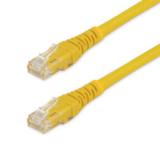 StarTech.com 8ft CAT6 Ethernet Cable - Yellow CAT 6 Gigabit Ethernet Wire -650MHz 100W PoE RJ45 UTP Molded Network/Patch Cord w/Strain Relief/Fluke Tested/Wiring is UL Certified/TIA